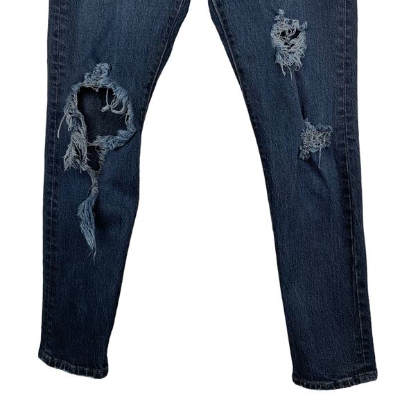 Levi’s Premium 501 Skinny Jeans Black Blue Distressed Women’s 24 (26 x 28) - Picture 4 of 13